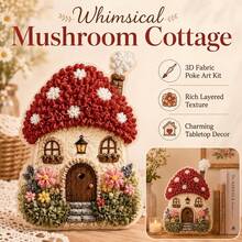 3D Christmas Fabric Punch Needle Embroidery Handmade Kit, Adult Christmas DIY Craft Set, Suitable For Beginners Vintage Holiday Handmade Decoration, Includes Simple Illustrated Guide - House - View 2