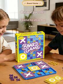 Fun Upgraded Tic Tac Toe Board Game. Made Of High-Quality ABS Plastic, Smooth Edges Won't Hurt Hands. Rich X/O Accessories, Suitable For Multi-Player Play, Helps Children Develop Strategic Thinking And Concentration. Perfect For Parent-Child Interaction And Friends Gathering, Comes In A Beautiful Gift Box, A Fun Educational Tabletop Game. - Multicolor - View 3