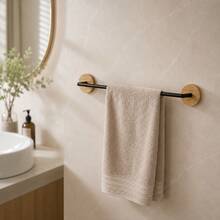 47.5cm Wood Modern Towel Rack, Minimalist Bathroom Hanging Storage Bar, Space-Saving Wall Mount Organizer - D - View 2
