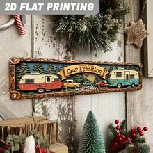 2D Flat Vintage Camping Car Sign, 2D Flat Design, Retro Car Decor, With RV And Forest Theme Letter Pattern, Suitable For Bar, Living Room, Restaurant, Hotel And Other Places, As Well As Road Trips And Vacations (Random Style) - A - View 1