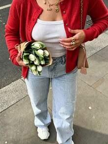 Women Cardigans - Red - View 3