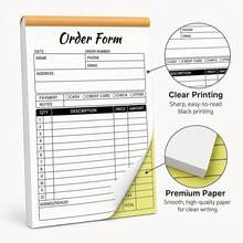 1PC Thank You For Your Visit Receipt Book, White And Yellow 2-Ply Carbonless Receipt Book, Suitable For Small Business Invoice Book, Order Book, Receipt Book, Invoice Book, Applicable For Commercial, School, Back To School And Other Scenarios - A - View 7