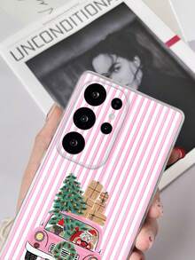 1pc Transparent TPU Anti-Drop Painted Striped Christmas Element Pattern Phone Case Compatible With Samsung Galaxy S23 Ultra/A14/A24 Android Phone Note 12 Pro/Pixel 8/8 Pro/9 Pro XL Android Phone - Multicolor - View 2