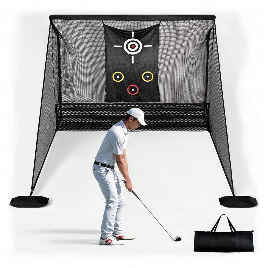 Golf Hitting Net | 10x7FT | Golf Hitting Net Systems Ball Netting with Target Mat | for Outdoor Indoor Driving Chipping Training Swing