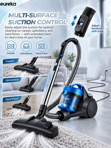 Eureka WhirlWind NEN110A Lightweight Canister Vacuum Cleaner | Bagless, Adjustable Suction Control, Washable Filters | Compact, Multi-Surface Cleaning | Easy Cord Rewind | Ideal For Home, Office, And Carpet Cleaning - US A Type Plug(110-127V) - View 4