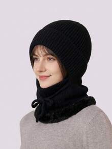 Winter Warm Fleece Face Mask Hat - Elastic Drawstring Design, Lightweight & Warm, Suitable For Cycling, Skiing And Other Outdoor Sports, All-In-One Windproof Ear Protection, Essential Gear For Autumn/Winter - Multicolor - View 14
