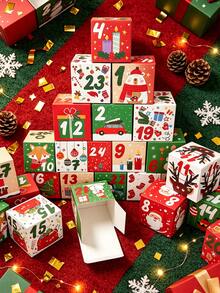 24/12/1pc Christmas Gift Box DIY Advent Calendar Box 2027 Edition, 24-Day Countdown Calendar Gift, Adult Christmas Cardboard Numbered Box, Customizable Fillable Advent Calendar Box, Christmas Gift Decoration, Christmas Stocking Filler Gift - Multiple Styles - View 2