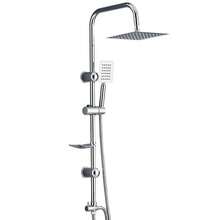 Bathroom Shower Kit Twin Head Square Fixed Head Riser Rail Bath Mixer Tap Set - 26Q-wIN-uK-lYQ-ySFD - View 6