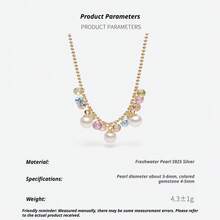 DARA Freshwater Pearl Necklace S925 Silver 5-6mm Near Round High Luster Macaron Color Women's Birthday Gift - Multicolor - View 4