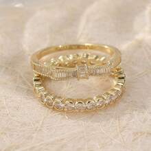4pcs Vintage Handmade Court Style Women's Ring Set, Bohemian Style, Perfect Holiday Gift - Gold - View 3