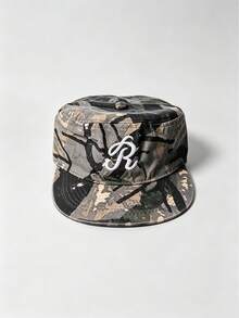 1pc Men Camo R Letter Embroidery Flat Top Cap, Adjustable Casual Street Hip Hop Flat Brim Hat For Outdoor Travel Daily Wear - Multi-color - View 9
