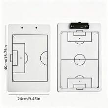 Clip-On Soccer Tactical Board, Double-Sided, Erasable For Notes And Tactical Diagrams - White - View 2