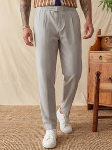 glestore Men's Vintage "Old Money" Style Loose Fit Pants: Minimalist & Fashionable, Suitable For All Seasons, Perfect For Daily Wear - Flint Stone - View 5