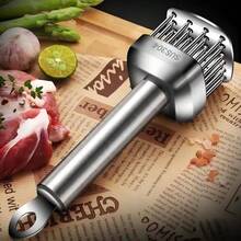 304 Stainless Steel 24-Needle Meat Tenderizer With Built-In Spring Automatic Rebound Baffle, Tail Hanging Hole Design, Stainless Steel Meat Tenderizer Hammer, Suitable For Steak, Beef, Pork, Chicken And Poultry, Ideal For Home Kitchen And Restaurant - Multicolor - View 4
