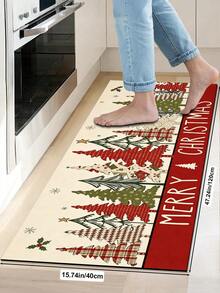 1/2 miếng thảm trang trí bếp Giáng Sinh, họa tiết cây thông Noel, thảm và miếng lót bếp mùa đông, chống trượt, có thể giặt, thấm hút, phụ kiện trang trí bếp, quà tặng lễ Giáng Sinh! - Nhiều màu - Xem 13