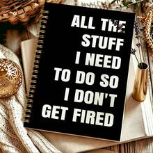 1pc Softcover Funny Office Notebook, Inspirational Quotes Journal, Suitable For Colleagues, Employees, Office, Gift For Boss, To-Do List Notebook, 5.5" X 8.3", School Supplies, Back To School - Style B - View 5