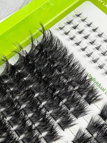 Hinarin 220Pcs False Eyelashes Lash Clusters Cat Eye Lashes Bottom Lashes D Curl Type DIY 100D 3D Thick Fluffy False Eyelashes Faux Mink Makeup Tool Reusable Beauty Product Lash Tech Supplies - D - View 4