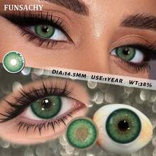 FUNSACHY 棕色 14.5mm 自然色軟式隱形眼鏡，年更換，萬聖節服裝化妝配件 - FSC-ALPS-綠色 - 查看 3