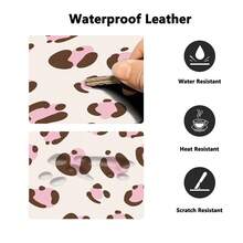 Kawaii Pink Leopard Print PU Leather Desk Mat, Big Extended Mousepad, Waterproof Non Slip Table Cover, Aesthetic Desktop Decor For Study Gaming Room - View 5