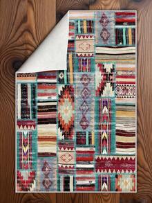 Digitally Printed Non-Slip Washable  And Area Rug Suitable For Living Room, Bedroom, Outdoor, Kitchen Carpet, Modern Design | Modern, Scandinavian, Bohemian And Classic Styles | 100% Polyester - Black - View 3