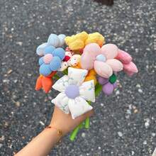 5pcs Cute Fabric Flower Top Pens, Includes Multiple Styles, Including Wobble Pens And Silicone Gel Pens, Suitable As Teacher's Day Gift - Random Style and Color - View 11