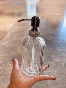 400ml Shower Gel Dispenser Bottle 1pc Premium Glitter Artificial Rhinestone Hair Conditioner Shampoo Pump Dispenser Travel Home Refillable Toiletries Hand Soap Empty Bottle Suitable For Liquids Creative Gift - View 5