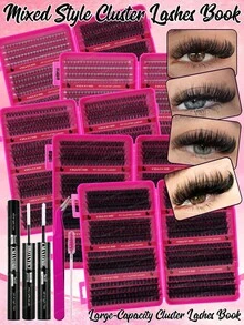 Value Pack: 576/592/616/640 Clusters Segmented Lashes, 10‑18mm Dense D Curl Individual Extensions. Ultra Soft Lash Clusters For Full Glamorous Look. 10D‑150D Waterproof Lightweight Lashes. Perfect For Daily Wear, Dates, Parties, Christmas & Halloween - Multicolor - View 7