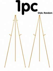 1pc Foldable Portable Tripod Display Easel, Adjustable Gold Metal Art Easel, Suitable For Wedding Signs, Posters, Paintings, Ceremony Advertising Displays, Birthday Banner Decorations - Multicolor - View 9