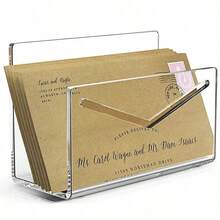 Acrylic Letter Holder, Envelope Storage Rack, Transparent Acrylic File & Letter Storage Box, Desktop Vertical Envelope & Letter Rack, Lightweight Desktop Bill Organizer, Suitable For Home, Office And School - Multicolor - View 1