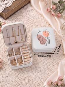 Artistic Linear Jewelry Box-Portable Jewelry Organizer For Women – Ideal For Business Trips, Travel, Commuting-Gift For Bridesmaids, Best Friends - Artistic Line - View 12