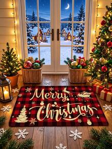 1pc 3D Anti-Slip Christmas Colorful Jar Doormat, Merry Christmas Outdoor Doormat, Suitable For Entryway, Study, Bedside, Floor Mat, Outdoor, Easy To Clean, Anti-Slip, Quick Drying, All Season, Washable - A - View 4