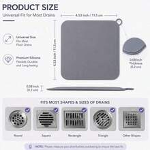 1pc.Flexible Reusable Silicone Drain Stopper Mat, Multi Shape Compatible Floor Drain Cover, Anti-Backflow Odor Blocker, For Shower, Laundry Room, Halloween Christmas, Birthday & Housewarming Party Decor - Multicolor - View 2