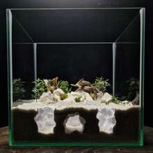 Platform Persembunyian Bertingkat 3 Lapis Tipis Bergelombang | Bahan | Cocok Untuk Ikan, Cicak, Kadal, Ular, Ikan Hias, dan Udang | Akuarium Reptil | Gaya Bertingkat - Putih - View 2