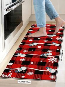 1/2pcs Christmas Kitchen Decor Rug, Christmas Tree Pattern, Winter Kitchen Rug And Mat, Non-Slip Washable Absorbent Kitchen Accessories Decor Mat, Christmas Holiday Gift! - Multicolor - View 13