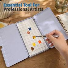 Large Classic Metal Palette Folding Iron Box With Magnetic Full And Half Pans For Watercolor Paint Packaging - Sets - View 1