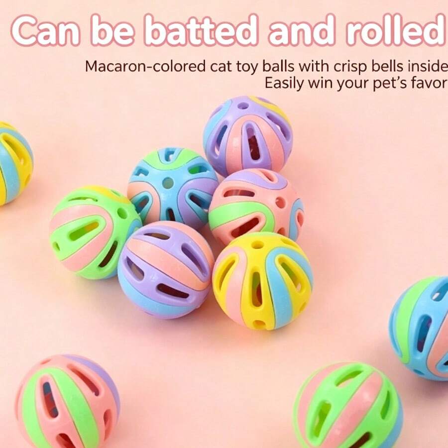 Large Colorful Bell Ball Cat Toy, Suitable For Self-Play, Interactive Pet Toy With Bell, Suitable For Kittens - Multicolor - View 1