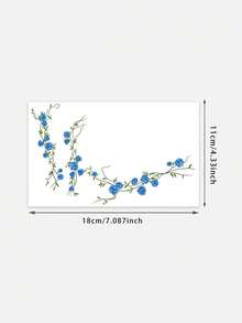 1pc Temporary Tattoo Sticker, Blue Rose Vine With Leaves Pattern, Realistic Fake Tattoo Design, Suitable For Daily, Bachelorette Party Favors, Music Festivals, Cosplay, Graduation Gifts, Lasts 3-5 Days - Multicolor - View 2