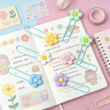 This 7-Piece Set Of Flower-Shaped Metal Bookmarks Features A Cherry Blossom Design And Can Be Used To Organize Documents, Decorate Photo Albums, And Keep Class Materials In Order. - Random Color and Style - View 11