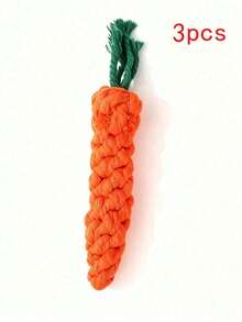 Durable Carrot-Shaped Dog Toy With Rope Knot - Interactive Teething Toy For Medium Dogs - Multicolor - View 10