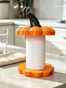 Apple Pumpkin Creative Kitchen Paper Towel Holder, Nordic Style Design Suitable For Stove And Dining Table, Lightweight Non-Slip Stable Paper Dispensing, Fits Daily Cooking And Holiday Gatherings, Designed For Families Who Value Kitchen Aesthetics And Practical Functions, Also A Great Gift For Halloween And Housewarming, A Thoughtful Gift For Yourself Or Friends And Family, Brighten Up Kitchen Storage Details, Add Warmth And Healing To Autumn Home Decor - Multicolor - View 3