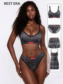 Rest Era Fashion Grey Faux-Washed Women's Nightgown, Lingerie Set, And Sleep Pants - Multicolor - View 1