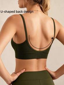 3pcs Women's Seamless Striped Camisole Sports Bra, Wireless Comfortable Bra With Built-In Padding, Elastic Soft Lingerie, Suitable For Yoga, Fitness, Daily Workout - Multicolor - View 7