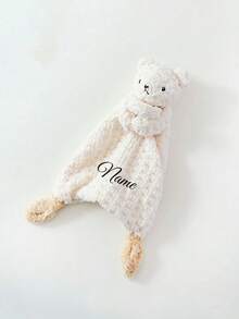 Personalized Comfort Blanket Custom Name Plush Animal Lovey Newborn Gift, Featuring Cute Rabbit, Bear Pattern Design.Animal-Shaped, Square Towel, Soft Animal Blanket, Companion Hanging Ornament, Party Favor, Birthday Commemorative Gift - Multicolor - View 11