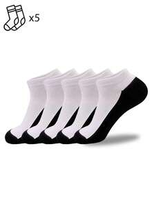 1/5/10 Pairs Men's Colorblock Short Socks, Casual Everyday Home Socks, Simple & Comfortable - Multicolor - View 6