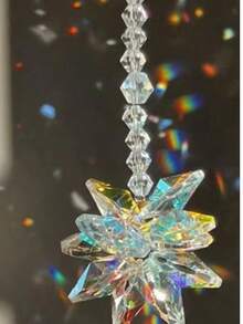 Snowflake Crystal Light Catcher, Rainbow Prism Hanging Decor, Suitable For Summer Windows, Garden And Home Decor And Outdoor Garden Decoration - Multicolor - View 12