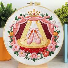 1PC 20*20cm/7.9*7.9in,Amusement Park Embroidery Kit, DIY Handmade Embroidery Set For Adult Beginners, Home Gift, Women's Sewing Gift, Including User Manual, Printed Pattern Fabric, Embroidery Frame, Needle And Thread. - 20*20cm/7.9*7.9in - View 13