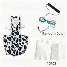 1 Set (Bird Flight Suit, 10pcs Replacement Diapers, 2m Leash) Autumn/Winter New Thin Fleece Sexy Leopard Print Bird Clothes, Washable Reusable Bird Diaper With Adjustable Parrot Wing Design, Bird Flight Suit, Bird Accessories/Bird Stuff/Bird Costume/Bird Diaper - 3PCS - View 11