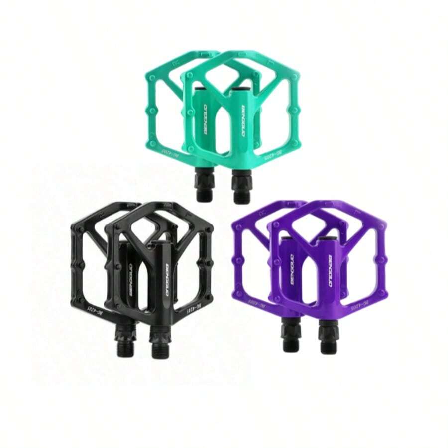 1 Pair Aluminum Alloy Mountain Bike Pedals, Wider Non-Slip Bearing Pedals, Suitable For Road Bikes And Bicycles - Multicolor - View 1
