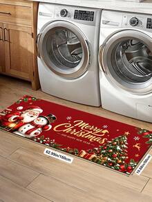 1/2pcs Christmas Kitchen Decor Rug, Santa Claus Pattern Design, Winter Kitchen Rug And Mat, Non-Slip Washable Absorbent Kitchen Accessories Decor Mat, Christmas Holiday Gift! - Multicolor - View 18