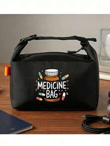 Large Capacity Medical Themed Handbag, Medicine Bag Pattern, Compact Pill Organizer And First Aid Kit, Daily Portable Medication Storage Solution, Multi-Functional Portable Travel Organizer Bag For Storing Medicine, Toiletries, Cosmetics, Data Cables; Combines Medical Bag And Handbag Functions, Suitable For Business, Vacation, Camping, Dorm, Daily And Home Use, Nurse's Day Gift, Christmas Gift. - Multicolor - View 14